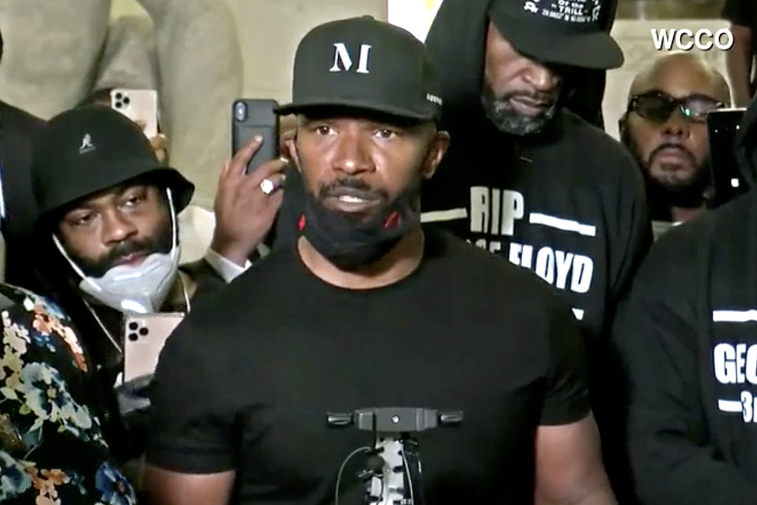 Jamie Foxx And Stephen Jackson Attend Rally in Minneapolis Following The Death Of George Floyd